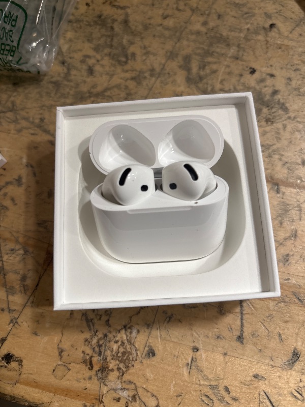 Photo 1 of * account locked too last owner ***Apple AirPods 4 Wireless Earbuds, Bluetooth Headphones, with Active Noise Cancellation, Adaptive Audio, Transparency Mode, Personalized Spatial Audio, USB-C Charging Case, Wireless Charging, H2 Chip