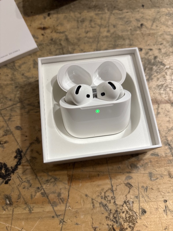 Photo 1 of *** account locked final sale*** Apple AirPods 4 Wireless Earbuds, Bluetooth Headphones, with Active Noise Cancellation, Adaptive Audio, Transparency Mode, Personalized Spatial Audio, USB-C Charging Case, Wireless Charging, H2 Chip
