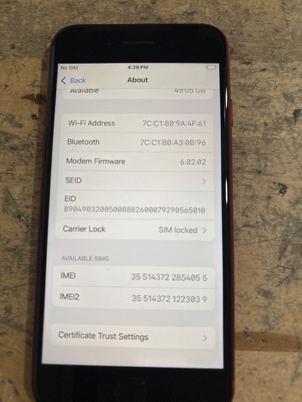 Photo 1 of ***IPHONE IS LOCKED ***OLD ACOUNT HOLDER STILL LOGED INTO ICLOUD ***FINAL SALE**Apple iPhone SE (2nd Generation), 64GB, Red - 