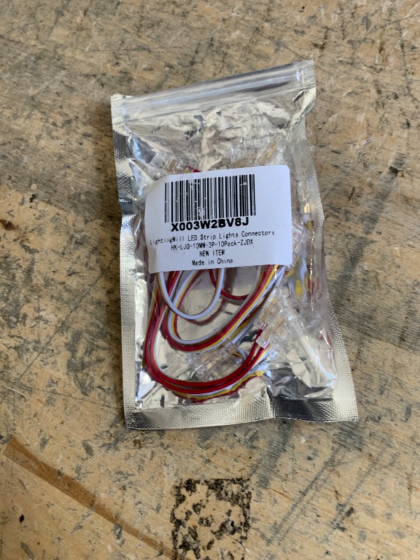 Photo 1 of LightingWill LED Connectors 3Pin 10mm, 10 PCS Jumper Connector Transparent Solderless, LED Tape Light Connector 3 Conductor for SMD 5050 Single Color LED Strips