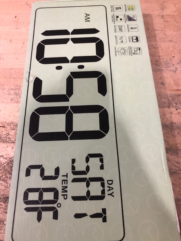 Photo 1 of **MISSING REMOTE CONTROL** CYMHCHL Large Digital Wall Clock 17.2" Bluetooth Auto Time Sync Led Digital Clock Large Display 11 RGB Colors Auto-Dimming/DST Big Timer with Remote Control for Living Room Classroom Decor Garage Gym