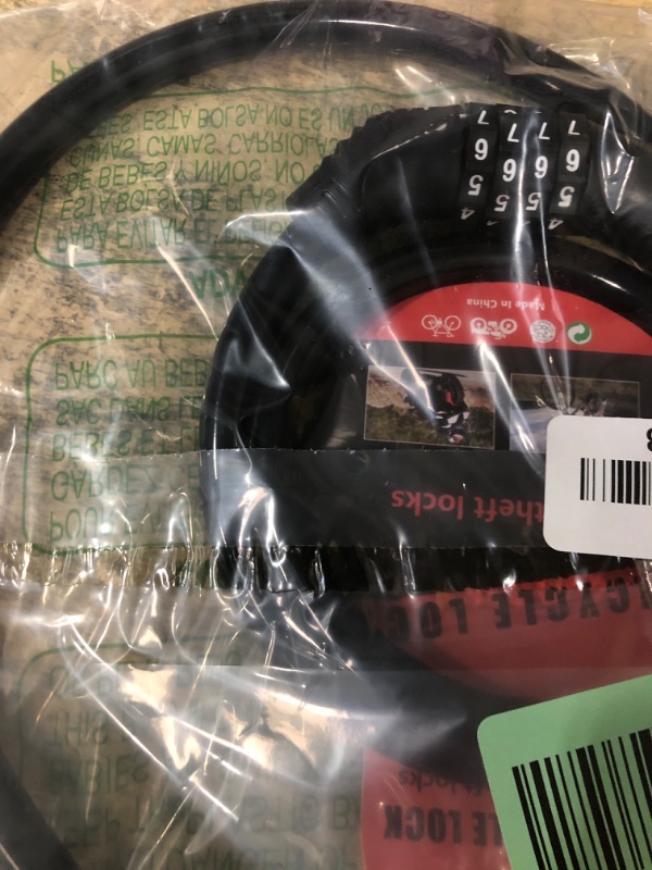 Photo 1 of 2 PACK Bike Locks Cable,Anti Theft Bicycle Lock Chain,4 Digit Security Resettable Bike Combination Lock Self Coiling Combination Cable Combo Bike Locks Without Mounting Bracket,2 Feetx1/2 Inch (Black)