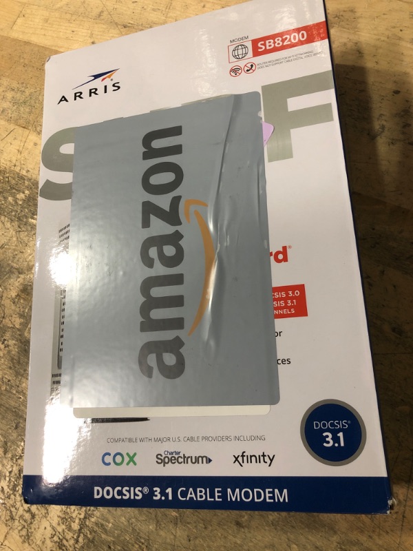 Photo 1 of ARRIS (SB8200) - Cable Modem - Fast DOCSIS 3.1 32x8 Gigabit Cable Modem , Approved for Comcast Xfinity, Cox, Charter Spectrum, & more | 1 Gbps Max Internet Speed, 4 OFDM Channels - (No Built-in Wifi)
