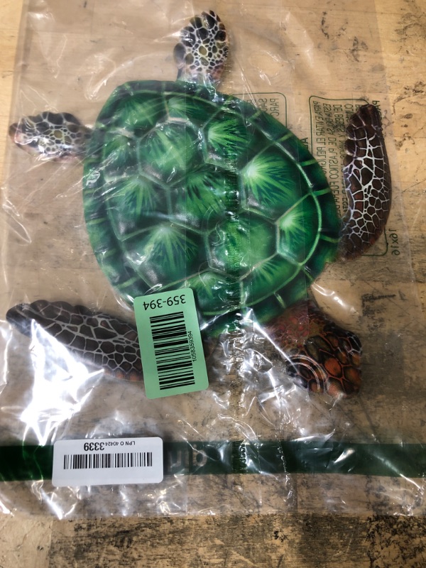 Photo 1 of 12Inch Metal Sea Turtle Wall Decor, Ocean Sea Turtle Hanging Wall Art Decor, Metal Marine Life Theme Wall Decoration for Bathroom Garden Swimming Pool(green)
