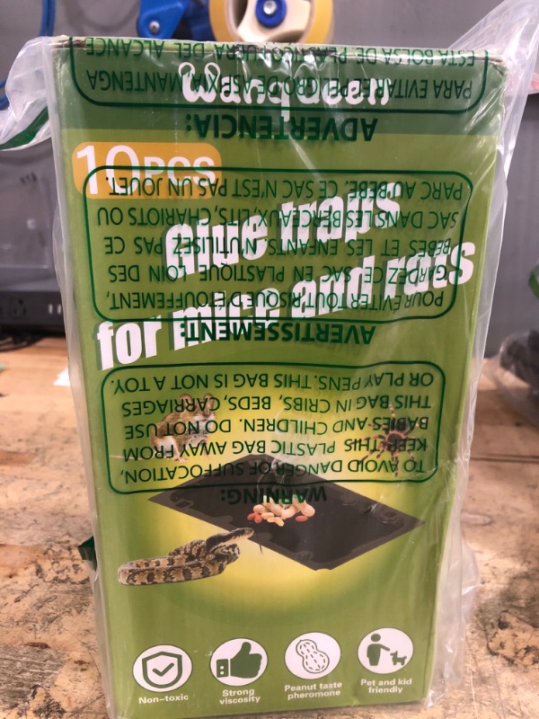 Photo 1 of 10 Pack Sticky Mouse Trap Rat Traps Indoor, Peanut Taste Pheromone Mouse Traps Indoor for Home