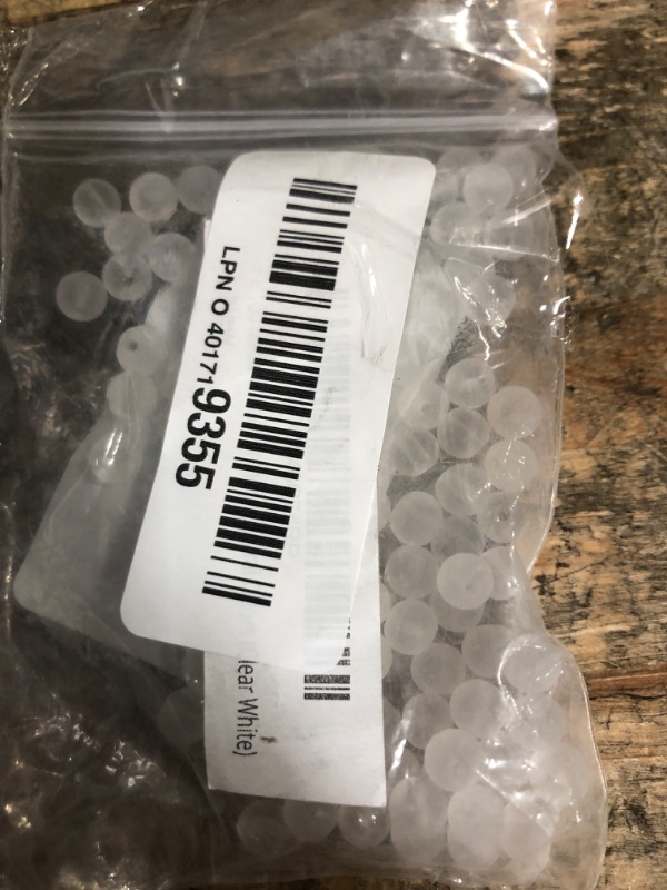 Photo 1 of 100 Matte Frosted Translucent 6mm x 5mm Round Glass Jewelry Spacer Beads with 1.2mm Hole in Pastel, Bright and Neutral Colors (Clear White)