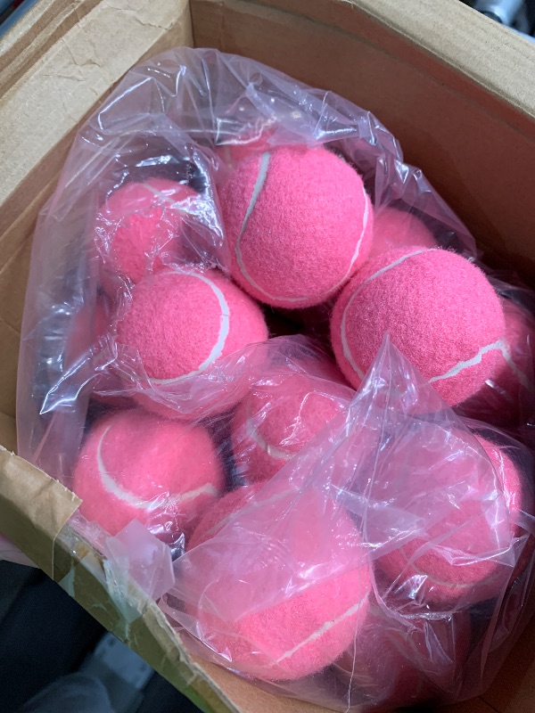 Photo 1 of (see all images) Vinsot 48 Pcs Standard Pressure Tennis Balls Bulk, Training Tennis Balls Practice Playing Balls for Player Beginner Youth Training Sports Ball, 2.5 Inch(Pink)