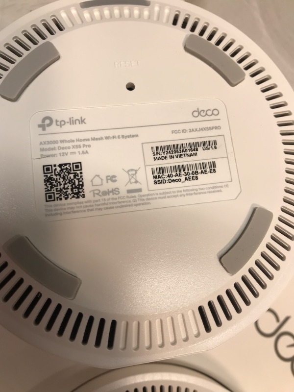 Photo 1 of TP-Link Deco X55 Pro AX3000 Whole Home Wi-Fi 6 Mesh System - Coverage up to 6500 Sq.Ft & up to 150 Devices, 2x2.5G WAN/LAN Ports, 4 Streams, Wired Ethernet Backhaul, Ideal for 1Gig+ Internet, 3-Pack