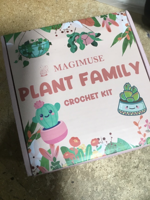 Photo 1 of MAGIMUSE Crochet Kit for Beginners, Crochet Starter Kits, Amigurumi Craft Knitting Crocheting Kits with Step-by-Step Video Tutorials, 6 Pack Hanging Potted Plants Family(40%+ Yarn