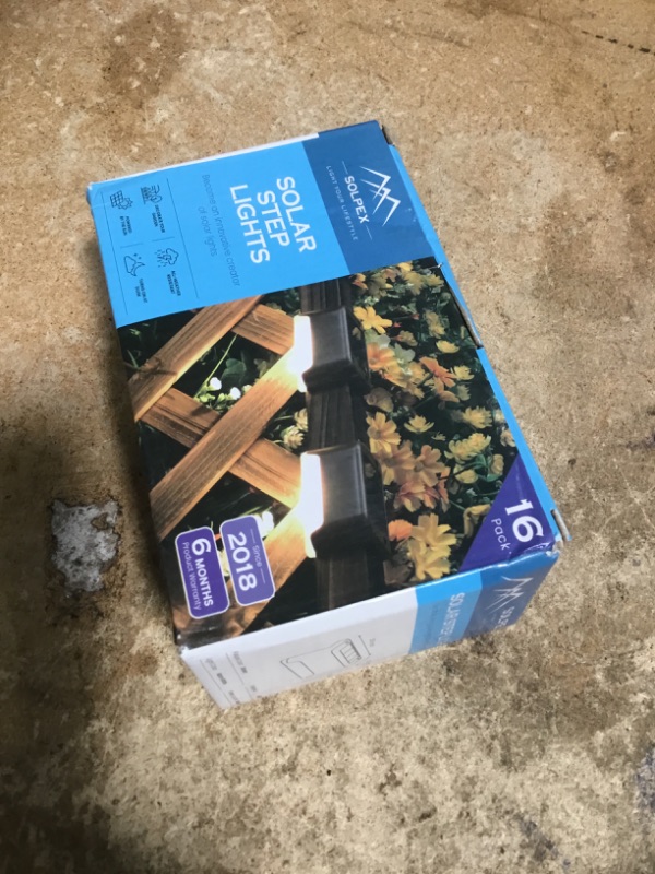 Photo 1 of **COLOR BROWN** SOLPEX Solar Deck Lights Outdoor 16 Pack, Solar Step Lights Waterproof Led Solar lights for Outdoor Stairs, Step , Fence, Yard, Patio, and Pathway(Warm White)