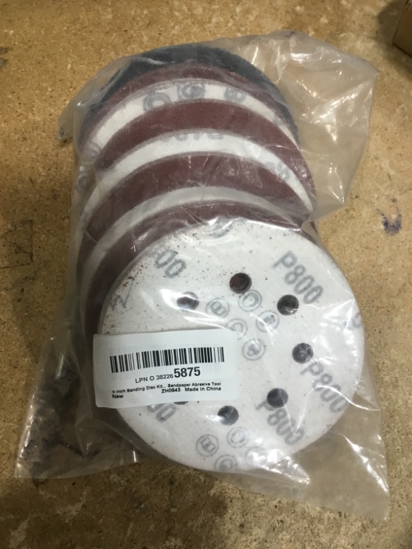 Photo 1 of 80 Pack 5 inch Sanding Discs Kit 8 Hole Sander for Drill Polishing Pad Hook and Loop Plate 60 80 120 180 240 400 600 800 Grit Sandpaper Abrasive Tool