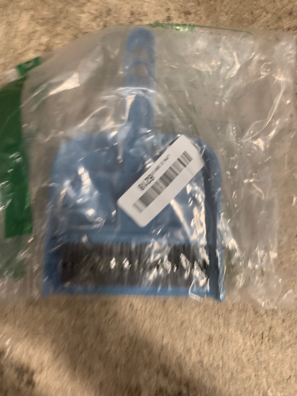 Photo 1 of *** KIDS SIZE****    Mini Dustpan and Broom Set - Portable Plastic Cleaning Brush for Desk, Home, Kitchen, and Small Animal Cages (Blue)