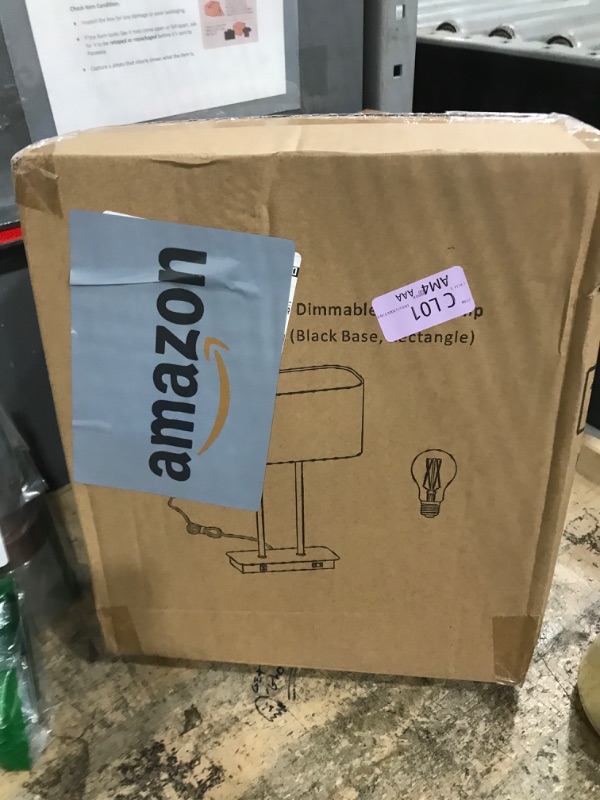 Photo 1 of 3-Way Dimmable Touch Control Table Lamp with 2 USB Ports and AC Power Outlet Modern Bedside Nightstand Lamp Fabric Shade and Metal Base for Guestroom Bedroom Living Room Hotel LED Bulb Included White