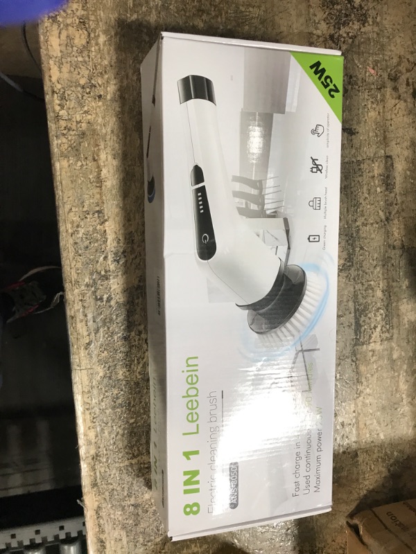 Photo 1 of *** PARTS ONLY *** Leebein Electric Spin Scrubber, Cordless Cleaning Brush with 8 Replaceable Brush Heads, Tub and Floor Tile 360 Power Scrubber Dual Speed with Adjustable & Detachable Handle for Bathroom Kitchen Car