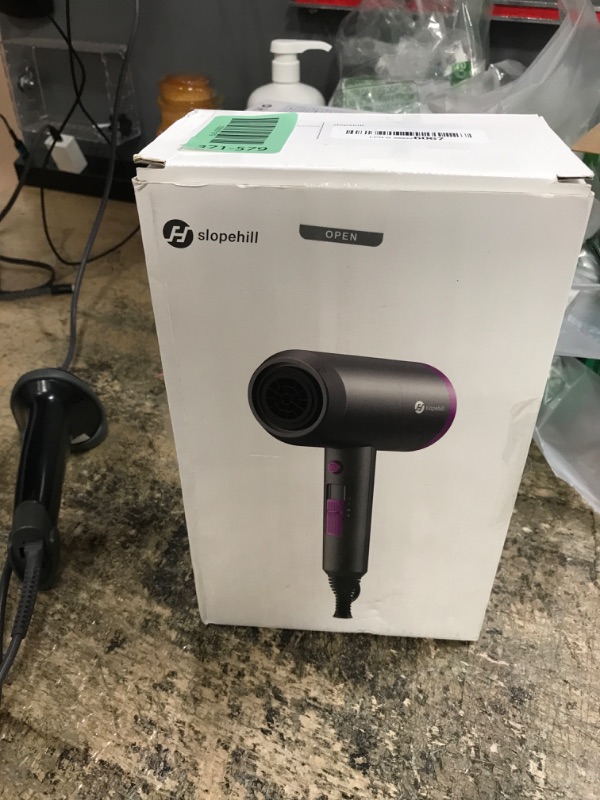 Photo 1 of slopehill Professional Ionic Hair Dryer, Powerful 1800W Fast Drying Low Noise Blow Dryer with 2 Concentrator Nozzle 1 Diffuser Attachments for Home Salon Travel