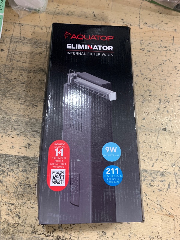 Photo 1 of ***SEE CLERK NOTES*** Aquatop 211 GPH Slim Internal Filter with 9W Light – UV for Crystal Clear Water – Ideal for Freshwater & Saltwater, Innovative Aquarium Filter, IF9-UV