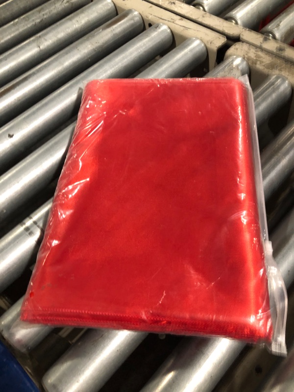 Photo 1 of 10-Pack Red Satin Table Runner 12 x 108 Inch Long Bright and Smooth Silk Fabric Table Runner for Wedding Banquet Birthday Party Decoration