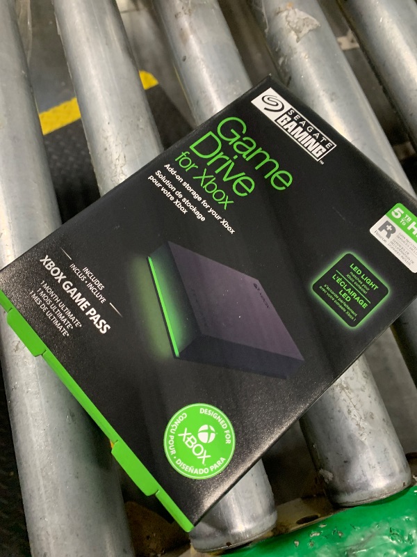 Photo 1 of Seagate Game Drive for Xbox 5 TB External Hard Drive Portable HDD - USB 3.2 Gen 1, Black with Built-in Green LED bar, Xbox Certified, 3 Year Rescue Services(STKX5000403)