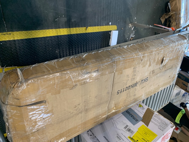 Photo 1 of ***missing hardware***KEIKI Queen Size Rubber Wooden, Solid Wooden Bed with Rattan Headboard, Enhanced by Support Feet