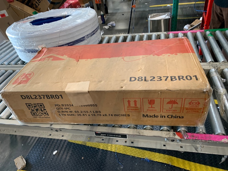 Photo 1 of ***OVAL BROKEN MIRROR****Makeup Vanity Desk with Round Mirror and Lights, White Vanity Makeup Table with 2 Drawers, Small Vanity Table for Bedroom with Lots Storage (Brown and Black, 15.75 * 31.5 * 53.6in)