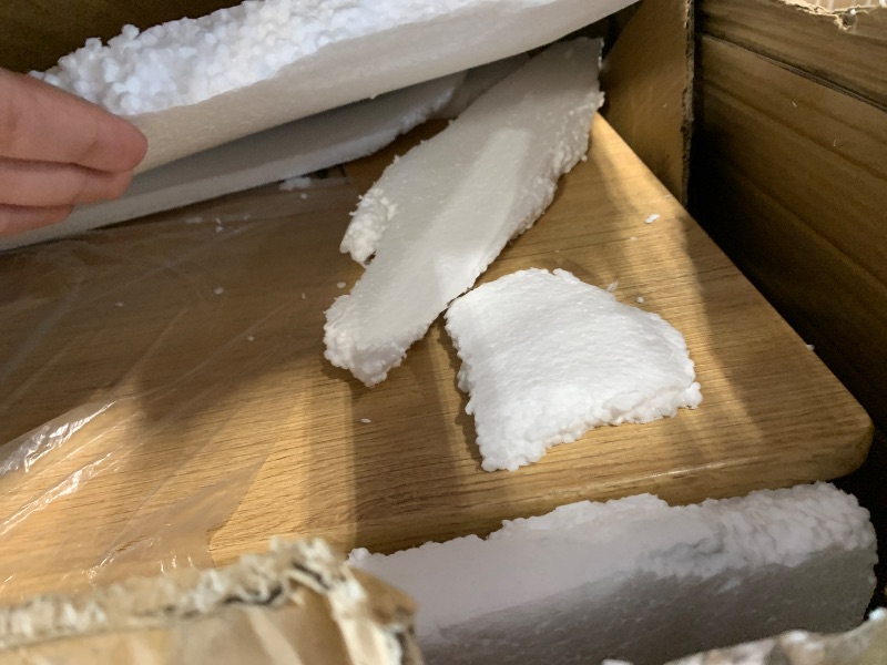 Photo 1 of ***MISSING HARDWARE***VECELO 5-Piece Kitchen Dining Table Set, Wood Tabletop & Heavy-Duty Metel Frame, Rectangle Dinette with 4 Chairs for Small Space, Breakfast Nook, Natural & Black