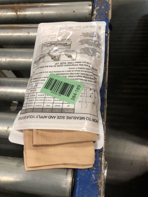 Photo 1 of +MD 2 Pairs Compression Socks for Women & Men Medical Grade 20-30 mmHg, Open-Toe knee High Stocking, Support for edema, Varicose Veins, Nude, X-Large