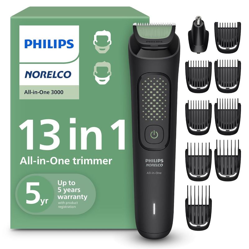 Photo 1 of Norelco Philips All-in-One 3000 Series 13 in 1 Trimmer, Beard Styler & Men's Hair Clipper, 9 Length Settings & Self-Sharpening Skin-