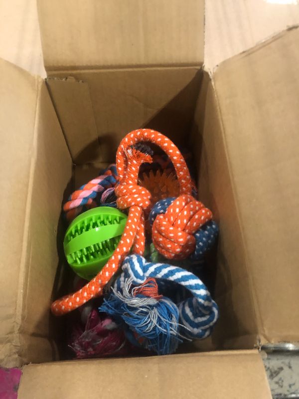 Photo 1 of ****MISSING PICES****Zeaxuie 25 Pack Luxury Dog Chew Toys for Puppy, Dog Toys with Ropes, Treat Ball and Squeaky Puppy Toys for Teething Small Dogs