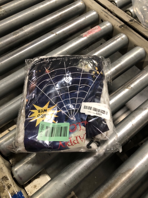 Photo 1 of 20*17FT Halloween Spider Web 150 Led Purple Lights Light Up Lighted Triangular Giant Battery Operated Waterproof with 200sqft Cobweb and 20 Small Spiders for Indoor and Outdoor Decor Yard Decoration