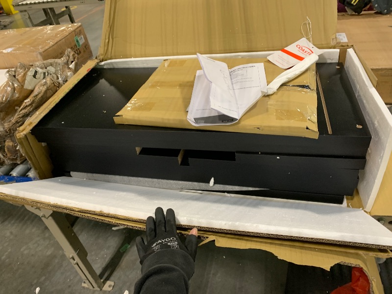 Photo 1 of ** MISSING HARDWARE**
Coaster Home Furnishings Emelle 63-inch 4-Shelf Glass Panel Bookshelf Black 800340