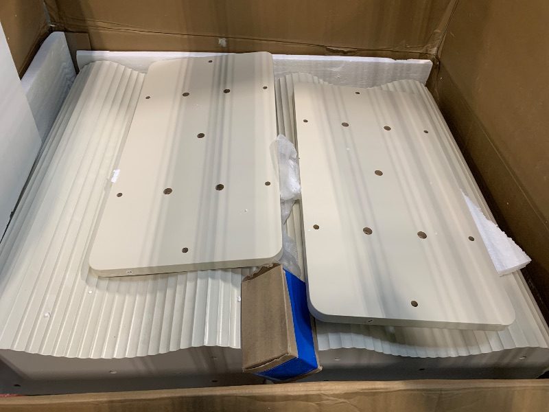 Photo 1 of ** MISSING INSTRUCTIONS AND HARDWARE**
DWVO 70.8 Inch Dining Table for 6-8 People Modern Rectangular Kitchen Table Large Cream White Dinner Table with Solid Wave Curved Legs for Dining Room Kitchen Home Office Apartment, White