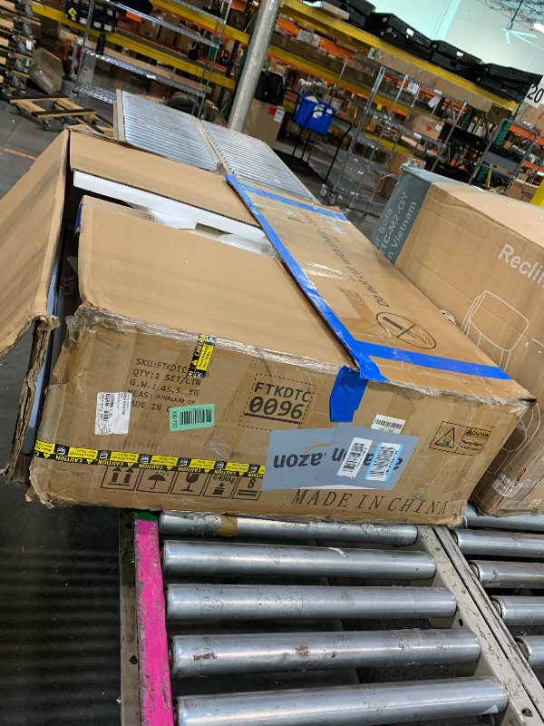 Photo 1 of ** MISSING INSTRUCTIONS AND HARDWARE**
DWVO 70.8 Inch Dining Table for 6-8 People Modern Rectangular Kitchen Table Large Cream White Dinner Table with Solid Wave Curved Legs for Dining Room Kitchen Home Office Apartment, White