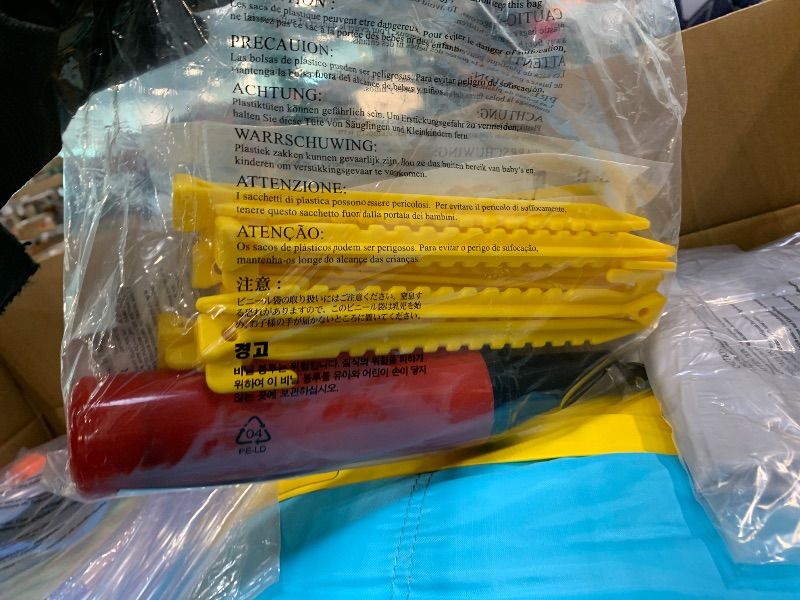 Photo 1 of **FACTORY SEALED** SOLD AS IS, NO REFUND/RETURN**
WELLFUNTIME Inflatable Water Double Slides Park with Blower, Bouncy Castle with Rainbow Water Curtain, with Shooting and Rock Climbing