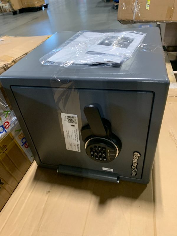 Photo 1 of *******OPENING CODE 10272***** BRAND NEW ITEM***** SentrySafe Black Fireproof Safe with Digital Push Button Keypad, Home Safe For Money, Documents, and other Valuables, 1.23 Cubic Feet, SF123ES