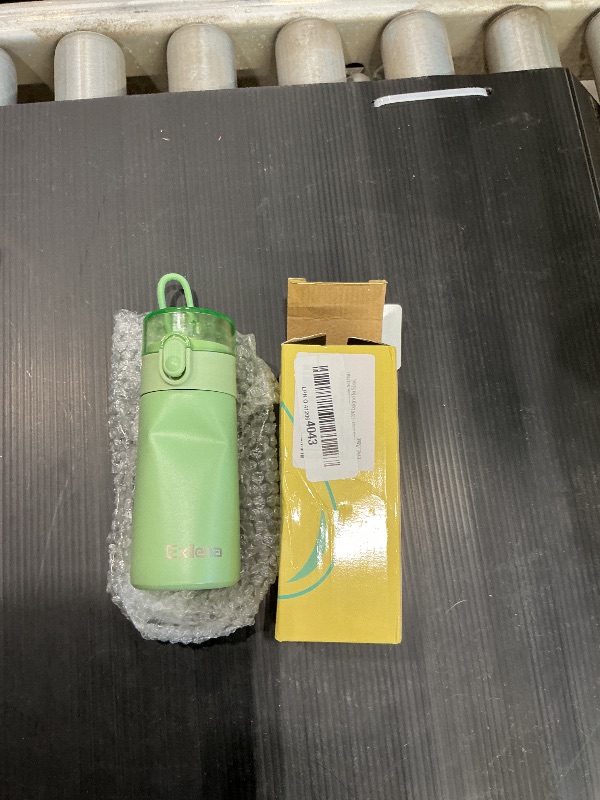 Photo 1 of ***MINOR DAMAGE*** 5oz Small Water Bottles with Straw, Mini Water Bottle with One-Hand Open Design, Leak-Proof Locking Lid for Hot&Cold Drinks, Small Travel Water Bottle - 100% Leakproof for School, Travel...(Mint)