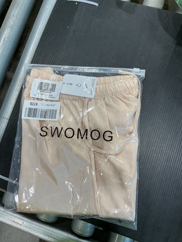 Photo 1 of ***SEE CLERKS NOTES*** SWOMOG Womens 2 Pack Pajama Shorts Soft Comfy Lounge Elastic Waist Sleep Pj Boxer with Pockets Black/Champagne
