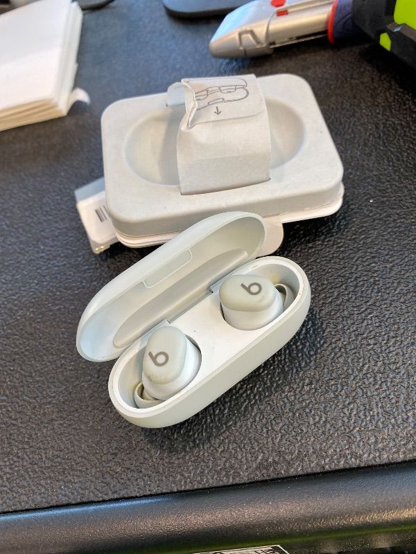 Photo 1 of *Minor Damaged*
Beats Solo Buds - Wireless Bluetooth Earbuds | 18 Hours of Battery Life | Apple & Android Compatibility | Built-in Microphone - Storm Gray