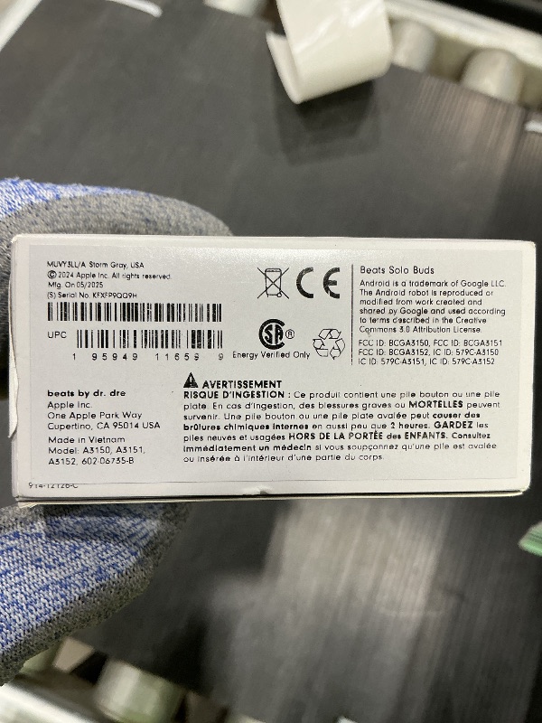 Photo 1 of *Minor Damaged*
Beats Solo Buds - Wireless Bluetooth Earbuds | 18 Hours of Battery Life | Apple & Android Compatibility | Built-in Microphone - Storm Gray