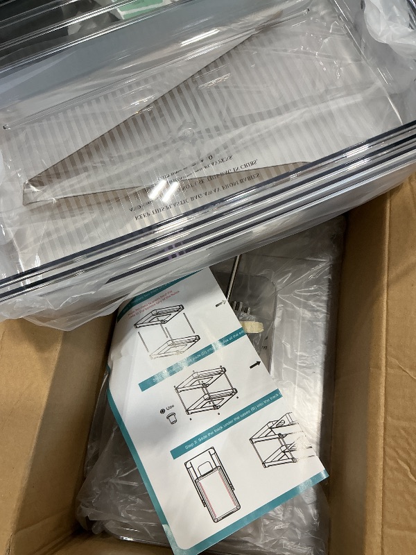 Photo 1 of 2 Pack Bathroom Organizers and Storage, 2-Tier Clear Under Sink Organizer, Vanity Counter Organizer, Medicine Cabinet Organizer, Pull-Out Cabinet Organizer With Track For Bathroom, Kitchen, Pantry