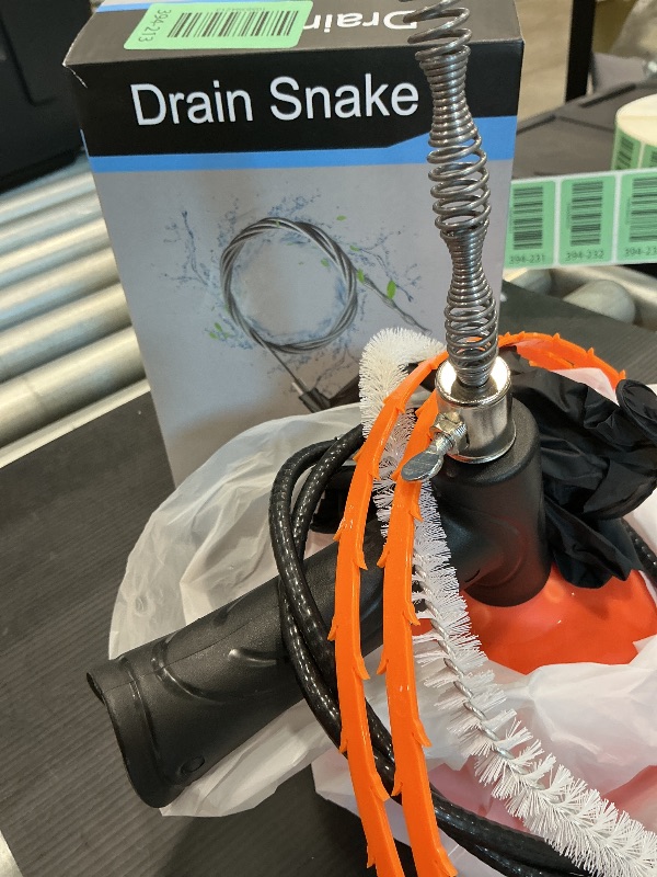 Photo 1 of 33 Feet Drain Snake Auger, Plumbing Snake Drain Hair Clog Removal Tool, Sink Unclogger Drain, Heavy Duty Toilet Snake Auger, Cleaner Tool for Bathroom Kitchen Tub Shower Drain Clog Remover with Gloves