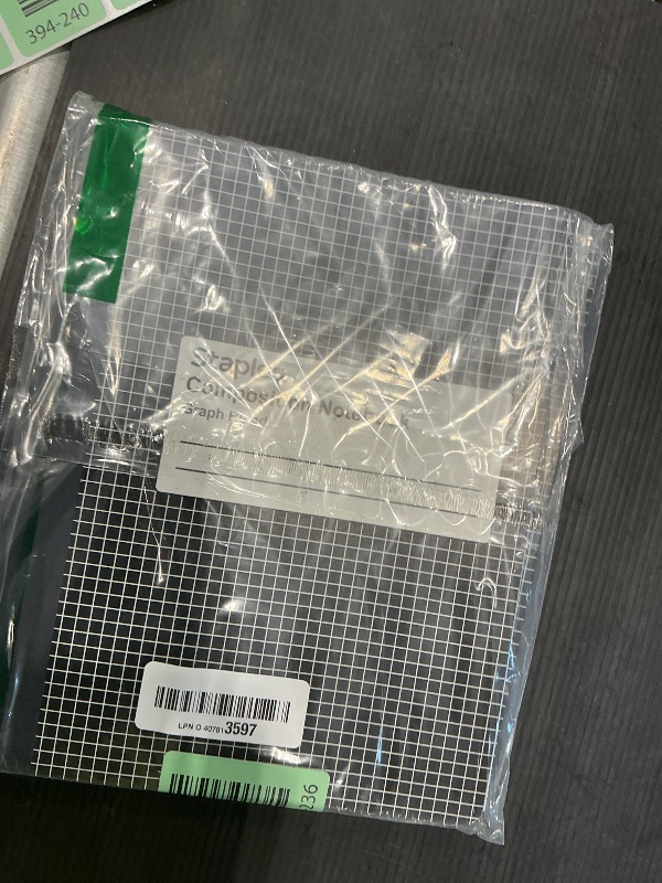 Photo 1 of 1InTheOffice Graph Paper Composition Notebook, Graph Ruled notebook, Quad Ruled Composition Notebook, 80 Sheets, 7.5" x 9.75", Black, 2 Pack