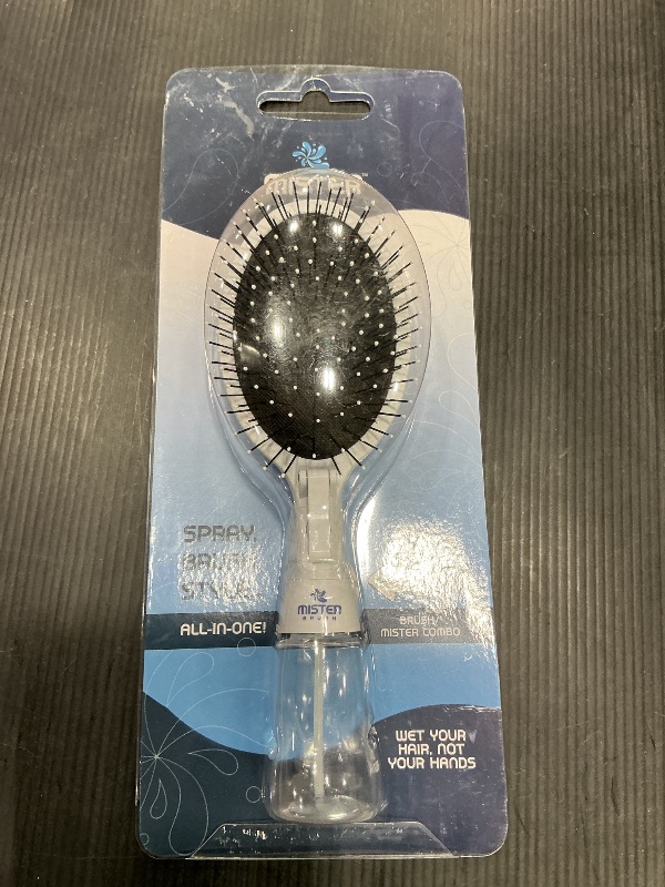 Photo 1 of ***SEE CLERK COMMENTS*** Mister Brush 2-in-1 Hairbrush Mister – Innovative Hair Mist & Brushing Tool for Wet & Dry Hair Styling – No-Tangle Bristles, Convenient Water Reservoir, Easy-to-Use (White)