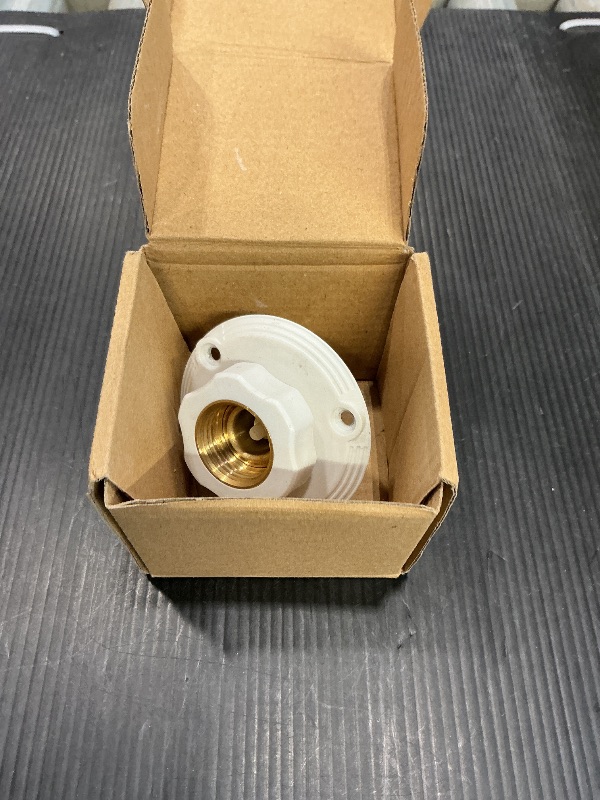 Photo 1 of *MISSING PARTS* RV City Water Inlet with Brass Check Valve, Fresh Water Fill Flange for Camper Hookup, Durable RV Water Replacement Connection Fittings, White