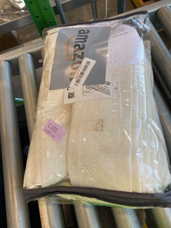 Photo 1 of 102 Inch Long Curtains Pinch Pleat Linen Curtains for Living Room Bedroom 2 Panels Natural Cream Light Filtering Privacy Neutral 102 Inch Pleated Drapes Hooks Rings Back Tab for Window Sliding Door