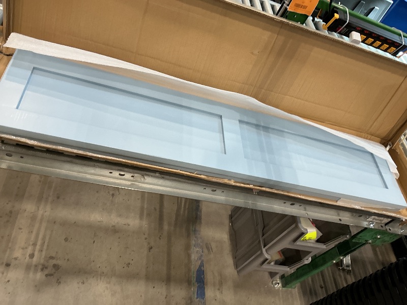 Photo 1 of 12"W x 55"H Americraft Two Equal Raised Panel Exterior Real Wood Shutters (Per Pair), Peaceful Blue