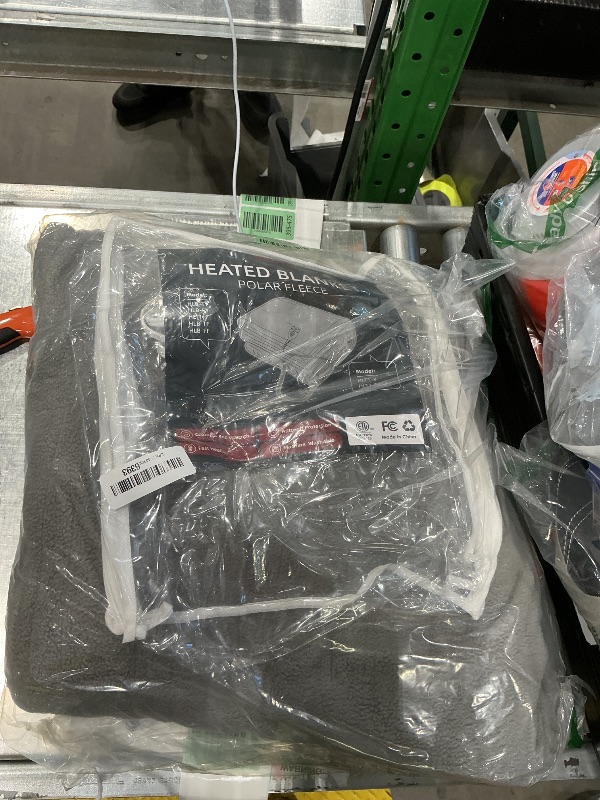 Photo 1 of *Minor Damaged - Item is used*
Electric Heated Blanket 72" x 84" Full Size Soft Polar Fleece Heated Blanket, 4 Heating Levels and 10 Hours Auto Off with Machine Washable - Light Grey