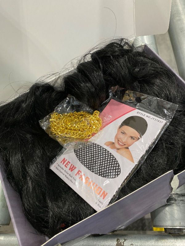 Photo 1 of *Missing Parts*
Wallden Hair 50s 60s Rock Wig with Glasses and Necklace for Mens Singer Costume Funny Black Wigs for Cosplay Halloween Disco Party (4pcs Set)