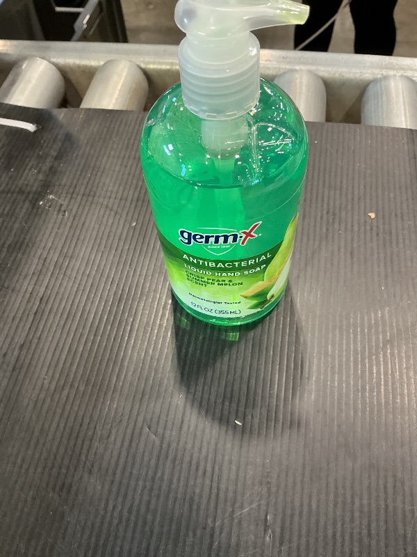 Photo 1 of ***MISSING BOTTLES*** Germ-X Antibacterial Hand Soap, 12 Oz (), Moisturizing Liquid Hand Wash for Kitchen or Bathroom, pH Balanced & Dermatologist Tested, Crisp Pear & Summer Melon Scent, Pump Bottle
