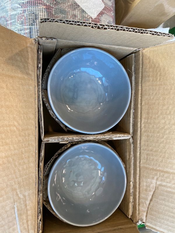 Photo 1 of *Partial Set* Famiware Mars Plates and Bowls Set, 12 Pieces Dinnerware Sets, Dishes Set for 4, Dark Gray