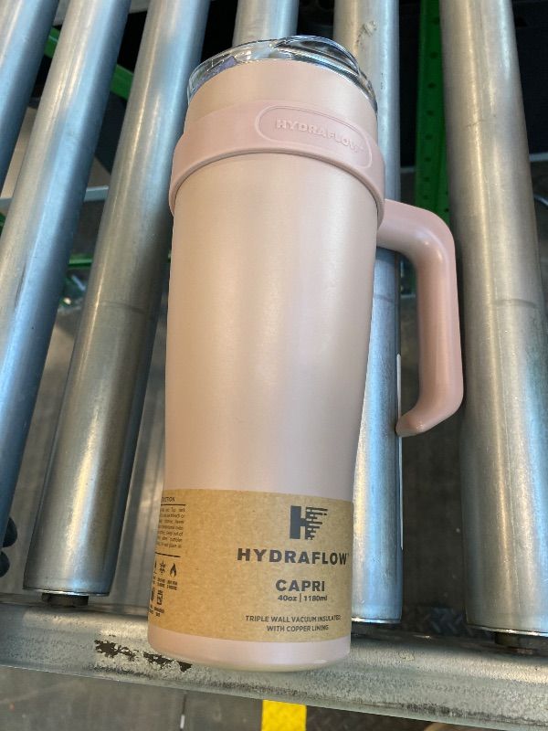Photo 1 of *Major Damaged*
HYDRAFLOW Capri - 40oz Tumbler with Straw and Handle - Triple Wall Vacuum Insulated Tumbler - Insulated Smoothie Cup - Stainless Steel Tumbler - Reusable Tumbler with Lid - Khaki